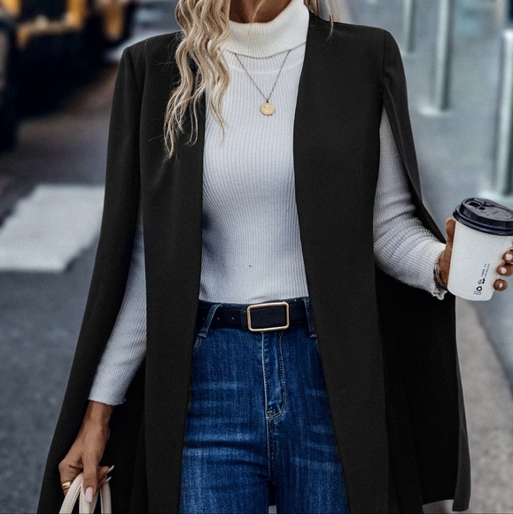 Jackets & Blazers - Open Front Cape Blazer